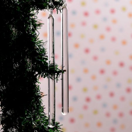 High-Quality Glass Stick Christmas Ornaments in Set of 6